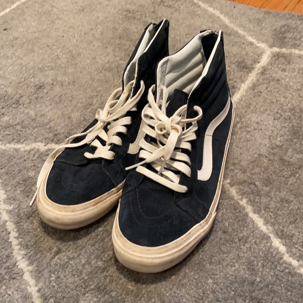 Vans high tops navy blue w zipper